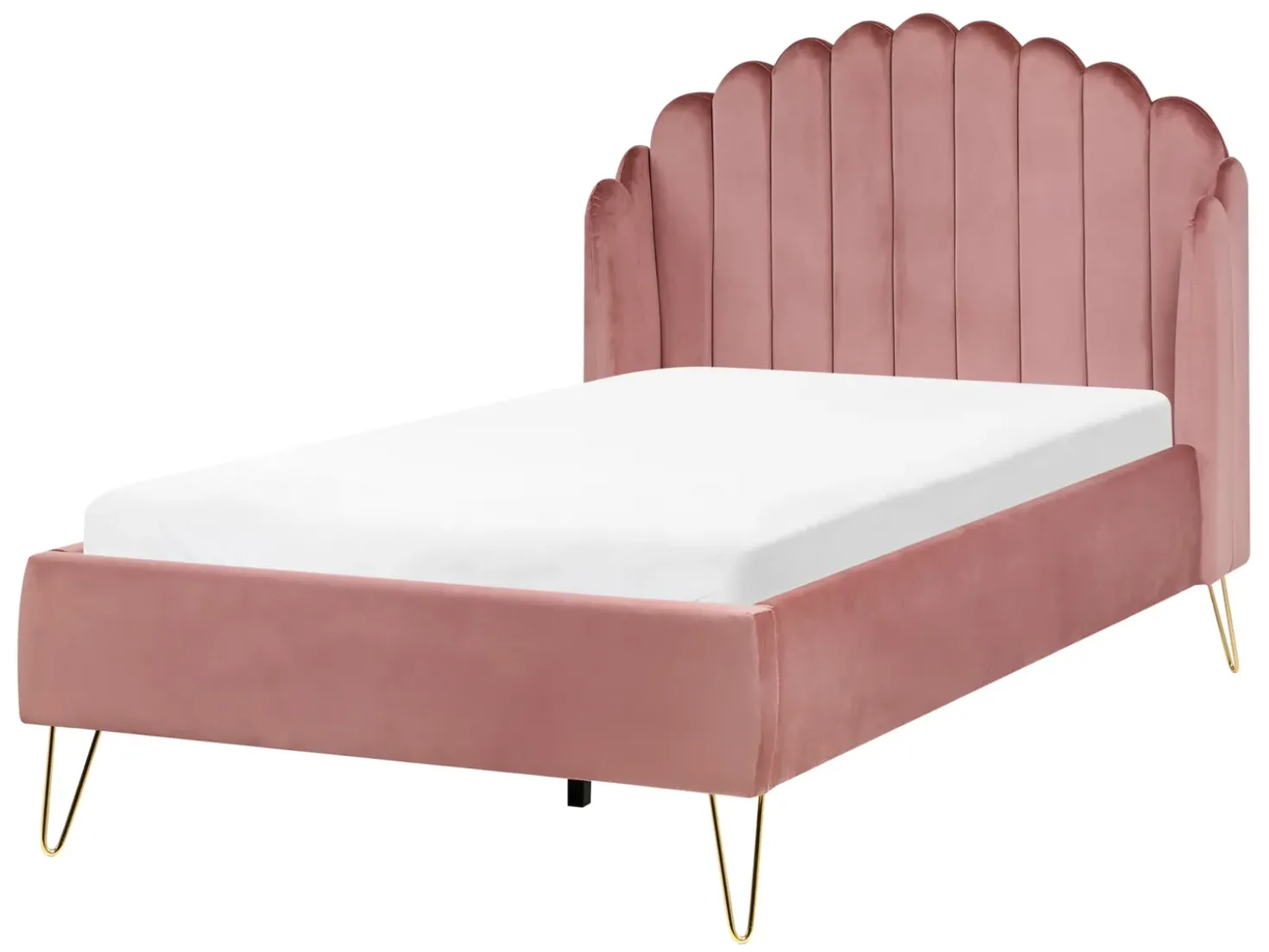 Letto Velluto AMBILLOU 120 x 200 cm Rosa