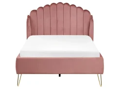 Letto Velluto AMBILLOU 120 x 200 cm Rosa