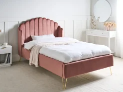 Letto Velluto AMBILLOU 120 x 200 cm Rosa