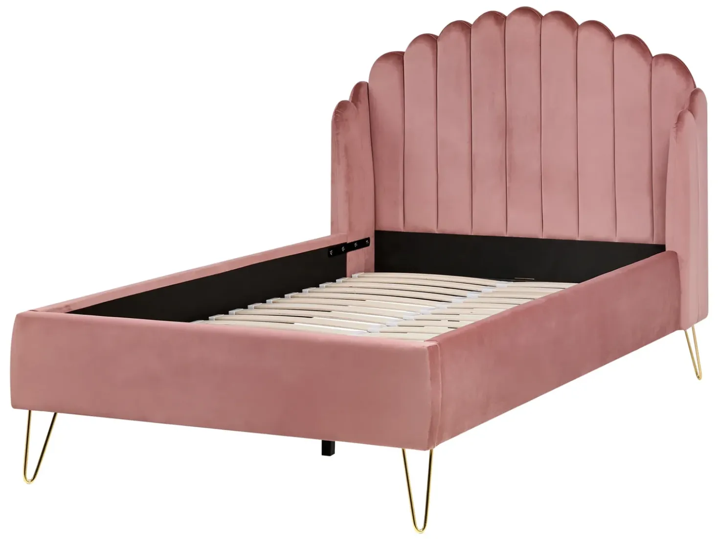 Letto Velluto AMBILLOU 120 x 200 cm Rosa