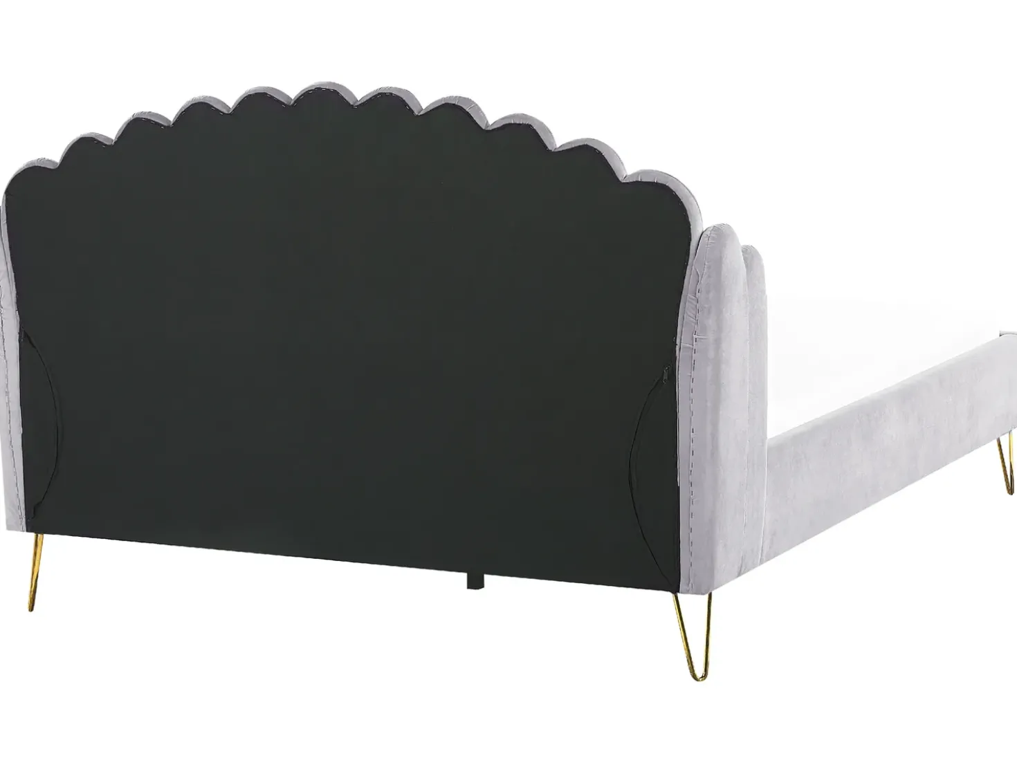 Letto Velluto AMBILLOU 180 x 200 cm Grigio chiaro