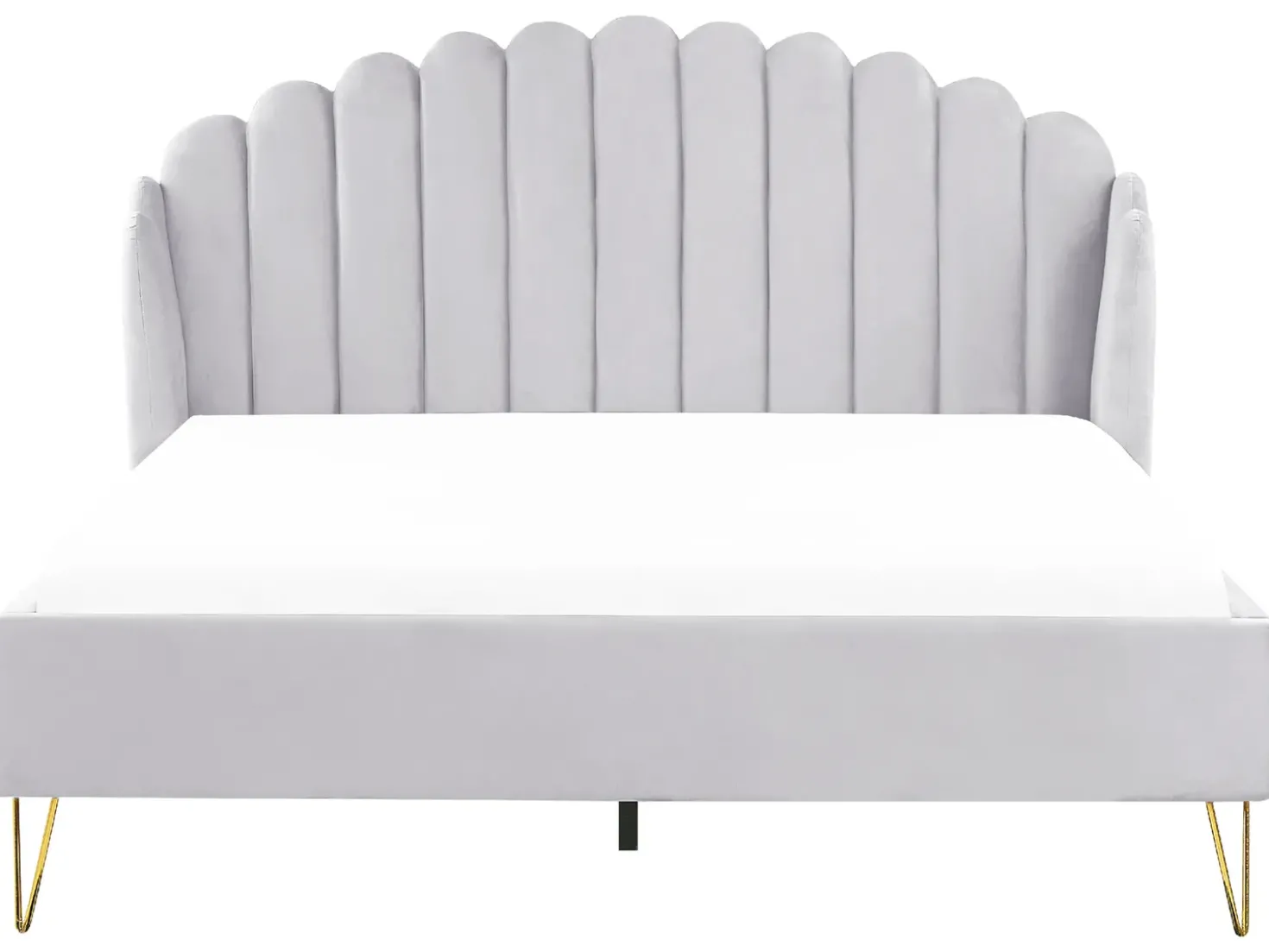Letto Velluto AMBILLOU 180 x 200 cm Grigio chiaro