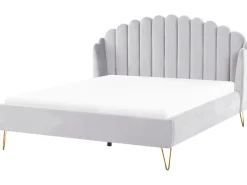 Letto Velluto AMBILLOU 180 x 200 cm Grigio chiaro