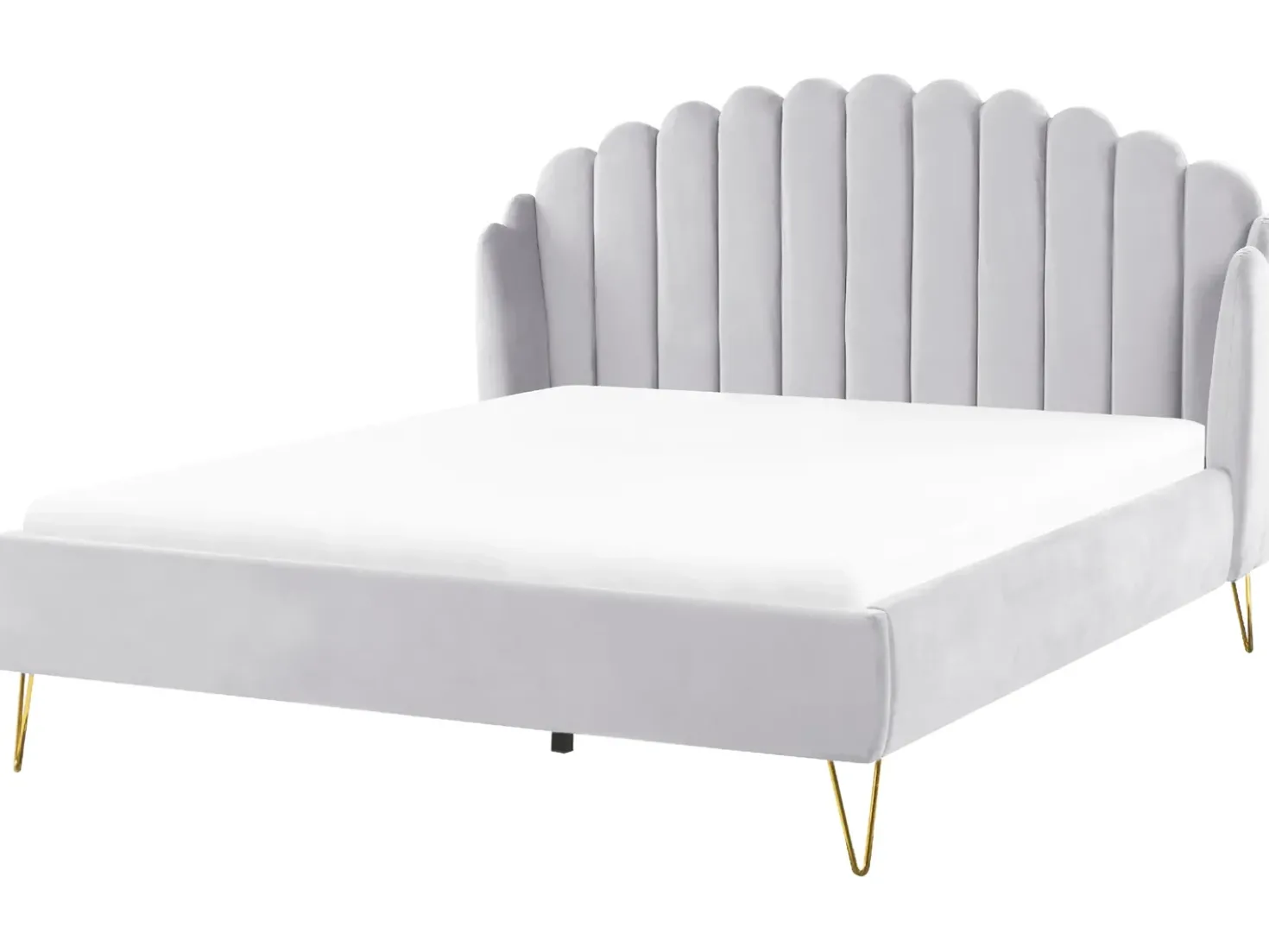 Letto Velluto AMBILLOU 180 x 200 cm Grigio chiaro