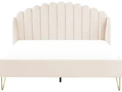 Letto Velluto AMBILLOU 180 x 200 cm Beige chiaro