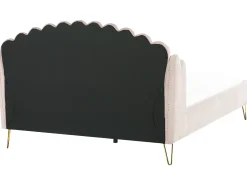 Letto Velluto AMBILLOU 180 x 200 cm Beige chiaro