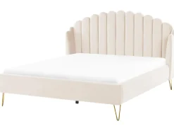 Letto Velluto AMBILLOU 180 x 200 cm Beige chiaro