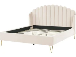 Letto Velluto AMBILLOU 180 x 200 cm Beige chiaro