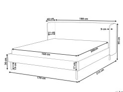 Letto Velluto ARETTE 160 x 200 cm Beige chiaro
