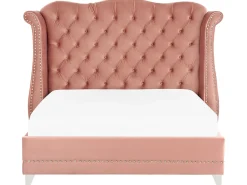Letto Velluto AYETTE 160 x 200 cm Rosa