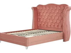 Letto Velluto AYETTE 160 x 200 cm Rosa