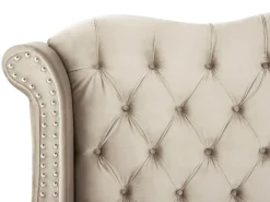 Letto Velluto AYETTE 180 x 200 cm Beige