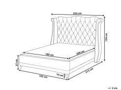 Letto Velluto AYETTE 180 x 200 cm Grigio