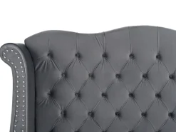 Letto Velluto AYETTE 180 x 200 cm Grigio