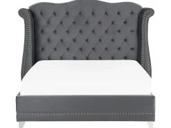 Letto Velluto AYETTE 180 x 200 cm Grigio