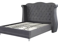 Letto Velluto AYETTE 180 x 200 cm Grigio