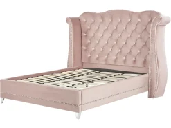Letto Velluto AYETTE 180 x 200 cm Rosa pastello