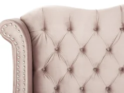 Letto Velluto AYETTE 180 x 200 cm Rosa pastello