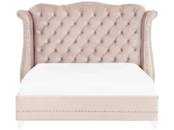 Letto Velluto AYETTE 180 x 200 cm Rosa pastello