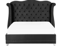 Letto Velluto AYETTE 160 x 200 cm Nero