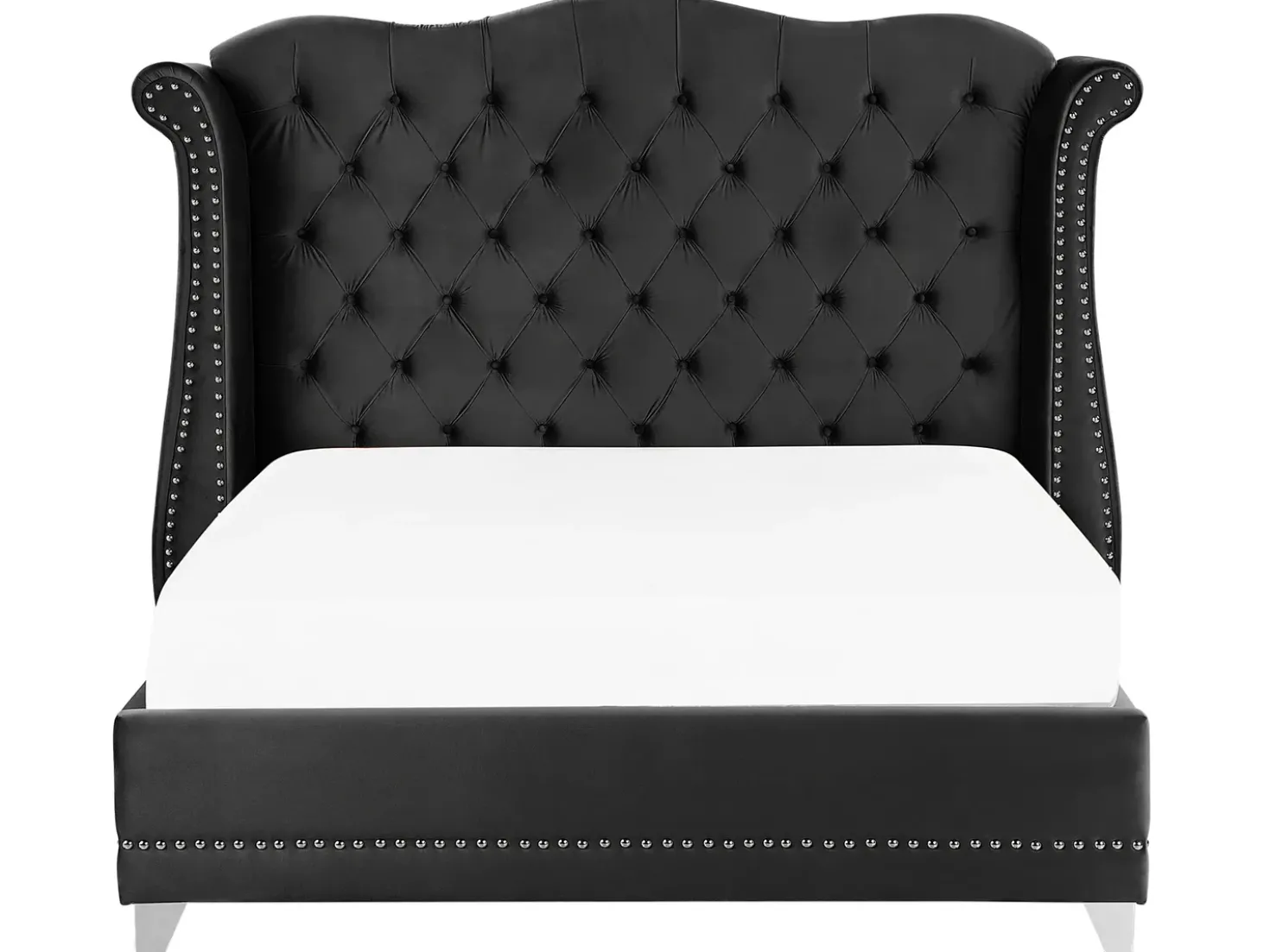 Letto Velluto AYETTE 160 x 200 cm Nero