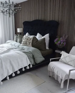 Letto Velluto AYETTE 160 x 200 cm Nero