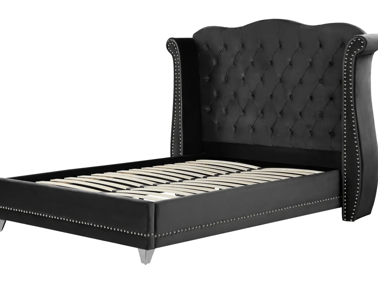 Letto Velluto AYETTE 160 x 200 cm Nero