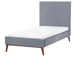 Letto Velluto BAYONNE 90 x 200 cm Grigio