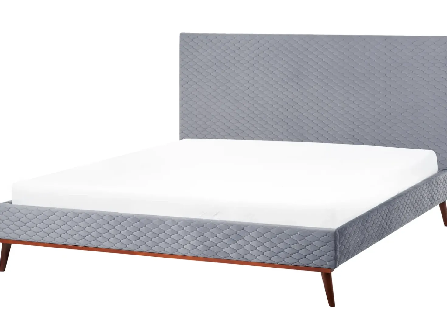 Letto Velluto BAYONNE 180 x 200 cm Grigio chiaro