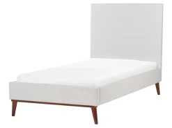 Letto Velluto BAYONNE 90 x 200 cm Bianco sporco