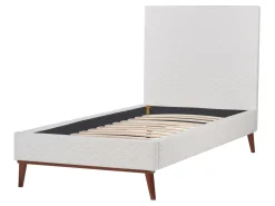 Letto Velluto BAYONNE 90 x 200 cm Bianco sporco
