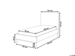 Letto Velluto BAYONNE 90 x 200 cm Bianco sporco