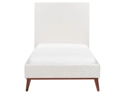 Letto Velluto BAYONNE 90 x 200 cm Bianco sporco
