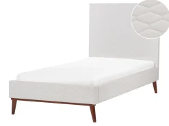 Letto Velluto BAYONNE 90 x 200 cm Bianco sporco