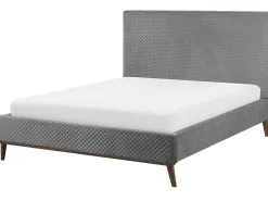 Letto Velluto BAYONNE 140 x 200 cm Grigio chiaro