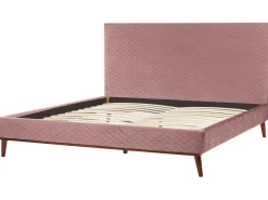 Letto Velluto BAYONNE 180 x 200 cm Rosa