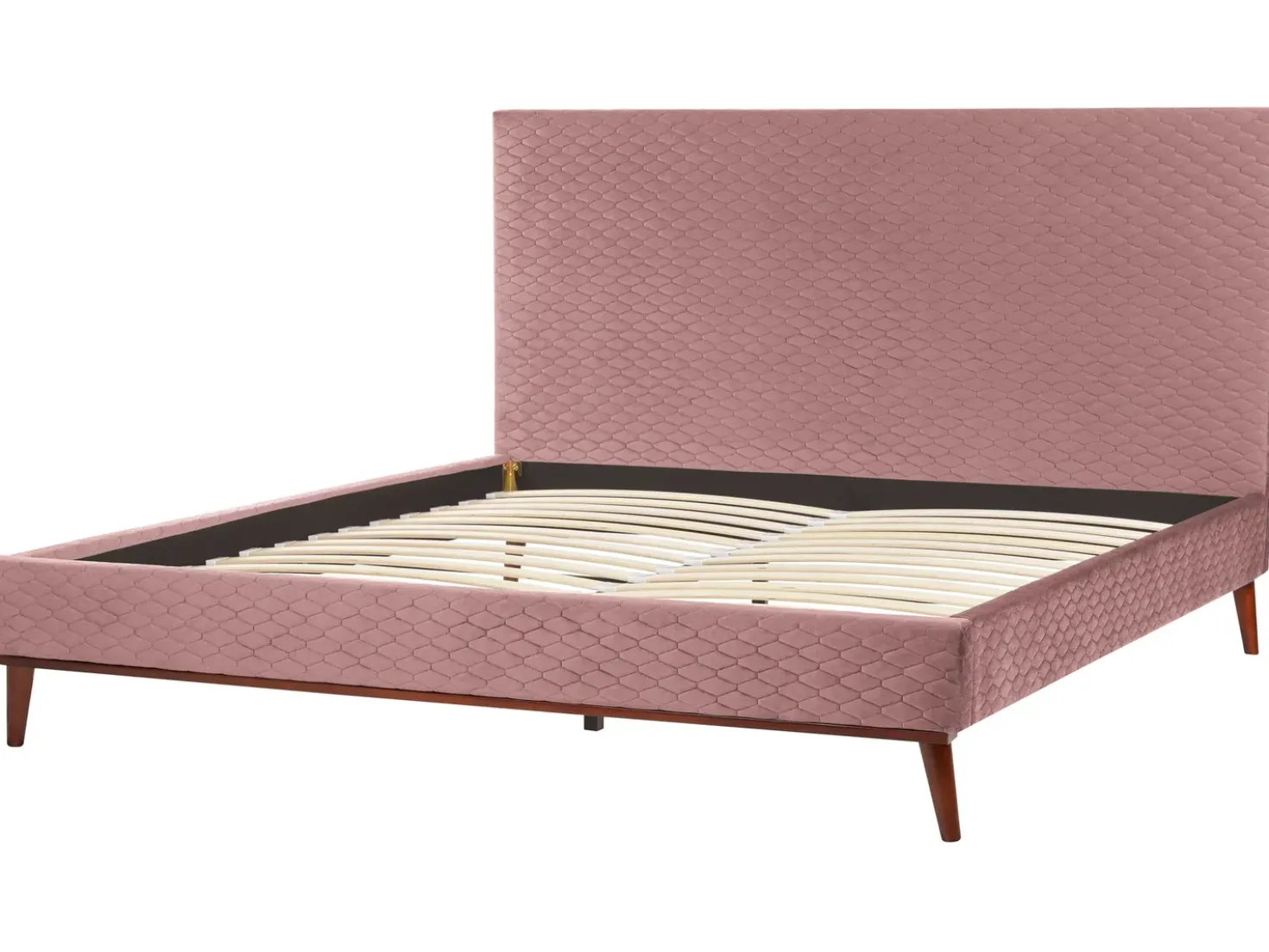 Letto Velluto BAYONNE 180 x 200 cm Rosa