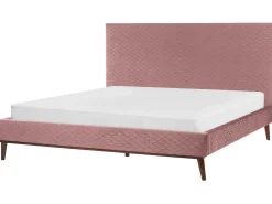 Letto Velluto BAYONNE 180 x 200 cm Rosa