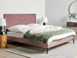 Letto Velluto BAYONNE 180 x 200 cm Rosa