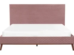 Letto Velluto BAYONNE 180 x 200 cm Rosa