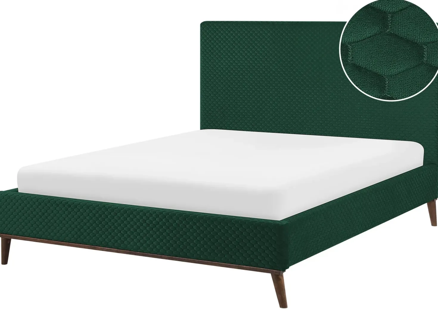 Letto Velluto BAYONNE 140 x 200 cm Verde scuro