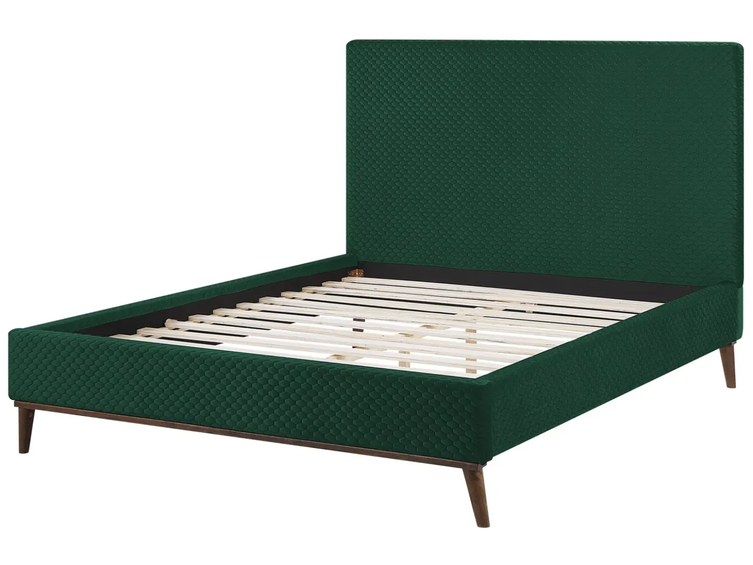 Letto Velluto BAYONNE 140 x 200 cm Verde scuro