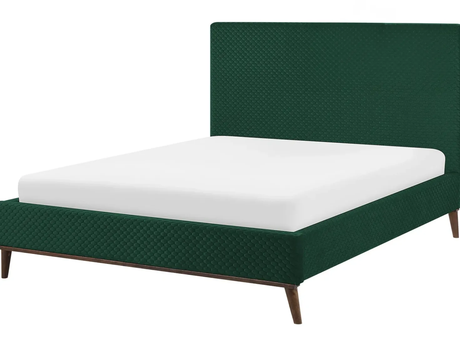 Letto Velluto BAYONNE 140 x 200 cm Verde scuro