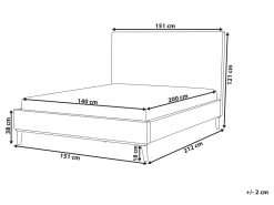 Letto Velluto BAYONNE 140 x 200 cm Verde scuro