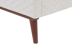 Letto Velluto BAYONNE 180 x 200 cm Bianco sporco