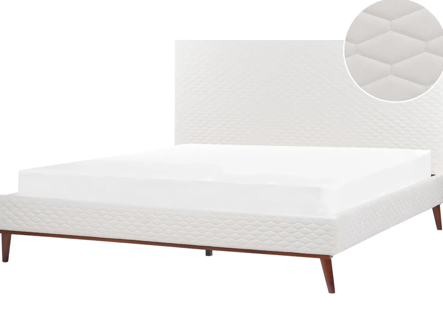Letto Velluto BAYONNE 180 x 200 cm Bianco sporco
