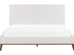 Letto Velluto BAYONNE 180 x 200 cm Bianco sporco