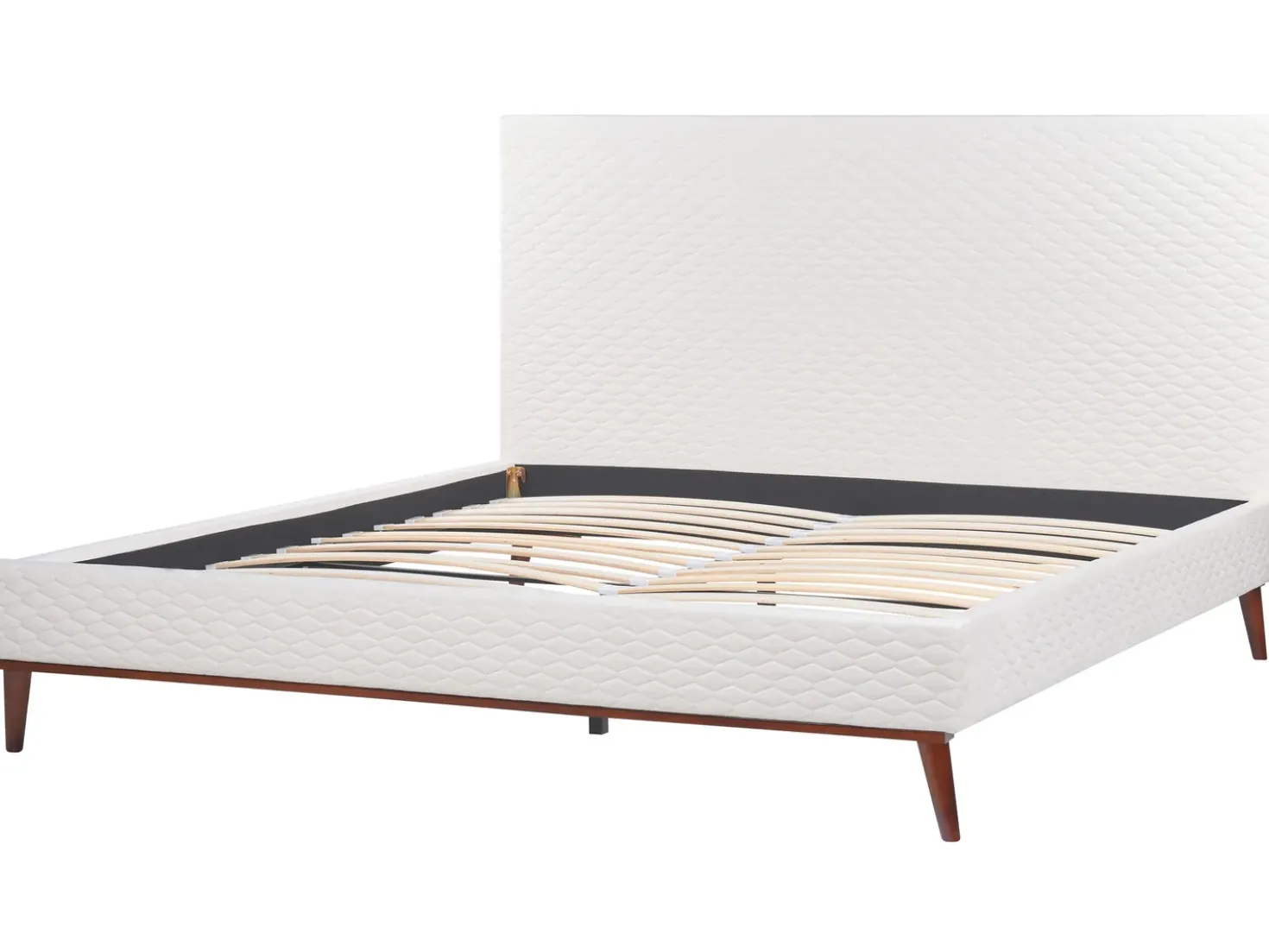 Letto Velluto BAYONNE 180 x 200 cm Bianco sporco