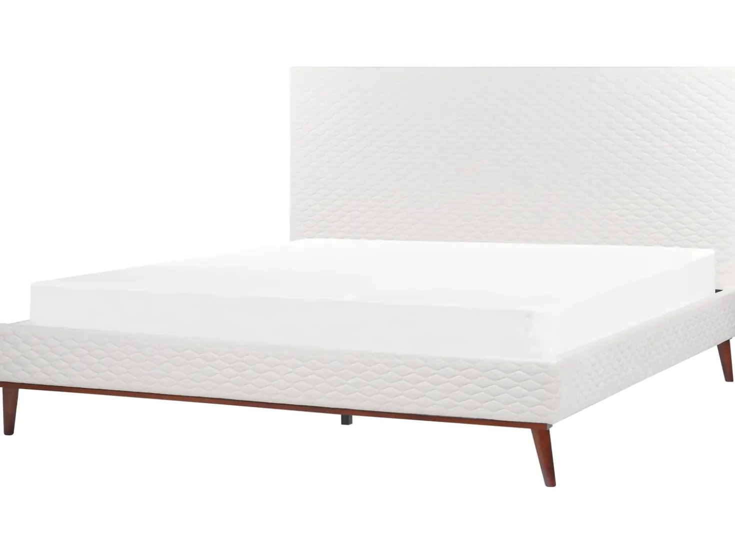 Letto Velluto BAYONNE 180 x 200 cm Bianco sporco
