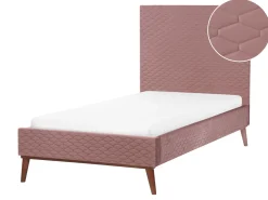 Letto Velluto BAYONNE 90 x 200 cm Rosa